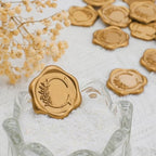 SWANGSA 200 Pack Letter C Wax Seal Stickers, Antique Gold Botanical Leaves Initial Alphabet Self-Adhesive Wax Stickers for Wedding Party Invitation Envelope - Image 3