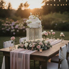 Wedding Cake Stand for Dessert Table 12 Inch Silver Crystal Pendants Metal Cake Stand Serves as A Round Dessert Cupcake Display Plate 16 Inch Tall (Silver) - Image 4