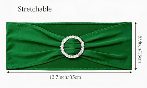 50 Pack Dark Green Stretch Spandex Chair Sashes - Image 2