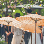 Koyal Wholesale 32" Peach Paper Parasol Umbrella 4 Pack, Large Paper Umbrella Bulk, Paper Parasol Wedding Umbrellas, Peach Parasol Umbrella Bridal Party Decor Photo Props, Sun Parasols for Shade - Image 4