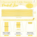 30 Pack Light Yellow Cheesecloth Table Runner 17x108 Inches Boho Home Decor - Image 2