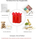 Aosric Red Square Gift Bags with Tissue Paper, 24 Pack 8x8x8 Inch - Image 3