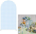 Plaids Arch Backdrop Cover for Silly Goose Baby Shower Arch Frame Stretchy Cover Gingham Kids 1st Birthday Party Fiesta Decorations (7.2x4ft Cover,Blue) by ittsmnt