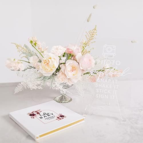 Andaz Press Personalized Baby Shower Guestbook with Gold Accents, Boho Arch Burgundy Florals Custom Guestbook, White Guest Sign-in Registry, 120 Pages 8.5" Memories Book for DIY Scrapbook Photo Album - Image 3