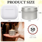 50 Pcs 2 Oz Mini Vanilla Scented Soy Candle Set,Wedding Favors for Guests Bulk 50,The Quantity of Multiple Sets Meets Your Needs for Wedding and Party Gifts and Party Favors. - Image 3