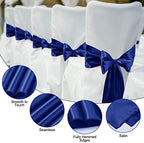 XunYee 80 Pack Satin Chair Sashes for Wedding Chair Decoration Chair Cover Bow Ties Sash for Engagements Graduations Events Banquet Parties Supplies (Royal Blue) - Image 3