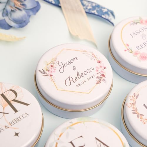 Personalized Candle Wedding Favors for Guests Bulk 12-100 Pack - Custom Candle Party Favors with Names and Date for Bridal Shower, Baby Shower, Birthday, Engagement and Wedding Keepsakes - Image 3
