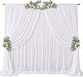 20ft x 10ft White Chiffon Backdrop Curtains, Wrinkle-Free Sheer Chiffon Fabric Photo Curtain Drapes for Wedding Ceremony Arch Party Stage Photography Decorations by WishCare