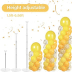 2 Sets Adjustable Balloon Column Stand Kit with Bases（Golden Yellow） - Image 4