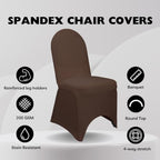 YOUR CHAIR COVERS - 50 Pack Stretch Spandex Banquet Chair Cover - Chocolate Brown, Wedding Slip, Premium Quality - Image 2