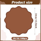 100 Pcs Brown Cardstock Paper Placemats, Disposable Waterproof Place Mats - Image 2