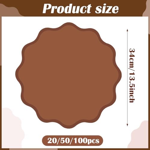 100 Pcs Brown Cardstock Paper Placemats, Disposable Waterproof Place Mats - Image 2