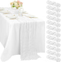 12 Pcs White Cheesecloth Table Runner 10FT Runner for Tables Gauze Fabric Boho Cheese Cloth Table Runner Decoration Rustic Semi Sheer Runner for Wedding Birthday Holiday Bridal Shower Party (White) by Sunnyline
