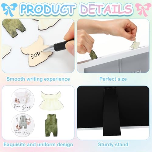 55 Pcs Baby Cloth Gender Reveal Game Voting Board, Neutral Baby Cloth - Image 4