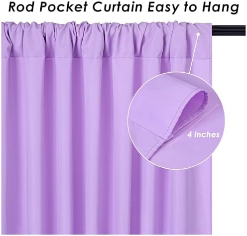 Lavender/Light Purple Backdrop Curtains 20ftx10ft Polyester Photo Drapes - Image 5
