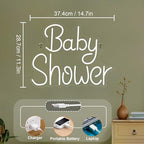 YuanDian Baby Shower Neon Sign, Dimmable LED Neon Lights USB Powered for Wall Decor, Baby Room Decorations, Light up Welcome Signs for Shower Party Birthday Backdrop - Image 6