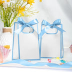 AmazingSpark 50 Pcs White Blue Mini Gift Bags Bulk 6.3 x 3.9 x 2.8 Inch Party Favors Elegant Small Gift Bags with Handles and Ribbon Bows for Wedding Birthday Bridal Baby Shower Party Favors - Image 3