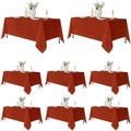 Fitable 8 Pack Rust Tablecloths 60x102 Inch for 6 Ft Rectangle Tables by Fitable