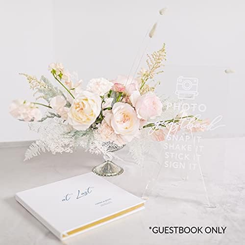 Andaz Press Personalized Wedding Guestbook with Gold Accents, Dusty Blue at Last White Guest Sign in Guest Registry 120 Pages 8.5 X 8.5 Memories Book for DIY, Scrapbook, Photo Album - Image 3