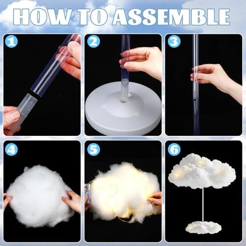Wettarn 6 Set Cloud Decoration for Table Centerpiece, Cloud Ceiling Kit - Image 2