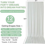 60ft×15ft Ivory Backdrop Curtain for Wedding Parties - Image 6