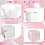 Kolldenn Extra Large Gender Reveal Gift Box with Lid, 28x28x28 Bows,Pink - Image 3