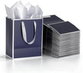 Saking 50 Pcs Medium Gift Bags Bulk with Handles and Tissue Paper 8x5x10 In by Saking