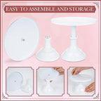 Umigy 6 Pcs White Cake Stand Sets for Dessert Table Display 8/10/12 Inch Metal Cake Stands Round Cupcake Holder for Wedding, Birthday, Party, Graduation, Baby Shower - Image 3