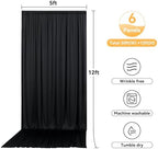 30ft x 12ft Black Backdrop Curtains for Wedding Parties, Wrinkle Free Photo Backdrop Drapes 6 Panels 5x12ft Back Drop Cloth for Birthday Retirement Halloween Photography Background - Image 6
