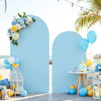 Set of 2 Arch Backdrop Covers 7.2FT, 6FT Blue and Oh Baby Decal Sign - Adjustable Spandex Arch Covers Stretchy Backdrop for Wedding Birthday Party Baby Shower Banquet Decoration - Image 5