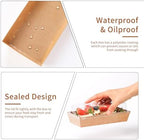100 Pcs Small Charcuterie Boxes with Clear Lids and Forks - To Go Paper Rectangle Charcuterie Box, Disposable Food Containers, 7Inch Dessert Boxes for Cookie, Cake Slice Strawberries (Brown) - Image 6