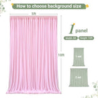 Baby Pink Tulle Backdrop Curtain for Parties Wedding,5ft x 10ft Wrinkle Free Curtain Backdrop,2 Layer Drapes for Backdrop,Polyester Back Drop for Bridal Shower Birthday Baby Shower Photography - Image 7