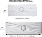 50pcs White Spandex Chair Sashes with Buckle for Wedding Party Banquet Birthday Anniversary Ceremony Reception Celebration Decoration Elastic Stretchable Chair Cover Bow Ribbons - Image 3