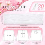 20 Pack White Cheesecloth Table Runner Wedding Birthday Table Decor - Image 2