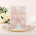 50pcs Pink Wedding Invitations Personalized with Envelopes and RSVP Cards Blank Laser Cut Hollow Flower Invitation Kits Butterfly Invitations for Engagement Wedding Birthday Party Bridal Shower - Image 6