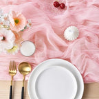 Pink Cheesecloth Table Runner Fall Wedding Birthday Party Decor 10 Pack - Image 4