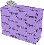 MyPupSocks Custom Photo Face Birthday Gift Wrapping Paper Sets Initials Name Text Purple for Birthdays, Easter, Mothers Day, Weddings, Baby Showers 3 Rolls 58"x 23" by MyPupSocks