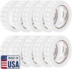 Perco Clear Perforated Round Circle Dot Sticker 1/2-Inch Labels — 10 Rolls, 30,000 Stickers—Invitations, Packaging for Invisible Sealing, Barcode Overlay & Discreet Labeling, Strong Adhesive—USA Made by Perco