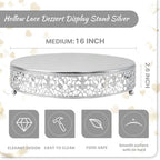 Cake Stand, Metal Round Cupcake Dessert Stand Cake Display Holder Cookies Fruit Serving Tray Decor for Wedding Party Birthday Baby Showers Anniversary (16 in, Matte Silver) - Image 3