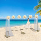 Wedding Arch Backdrop Stand Gold 19.7*9.8FT Adjustable Wedding Arches for Ceremony Metal Balloon Arch Stand Garden Arbor Frame for Wedding Birthday Party Baby Shower Photo Booth Background Decoration by AKaSping