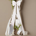 Jumbo Blush Pink Satin Ribbon Bow - Stunning Wall Hanging for Birthday, Baby Shower, Wedding & Festive Party Supplies (White) - Image 4