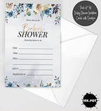 Pack of 30, Girl Baby Shower Party Collection, Baby Shower Invitation Cards, Fill in the Blank Invites WIth Envelopes, Floral Theme Party Supplies - Image 2