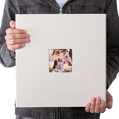 HoneyTolly Large Photo Album Self Adhesive, DIY Scrapbook Album for 600 Photos, 13"x12.6" 120 Pages Linen Cover Memory Book(White) - Image 7