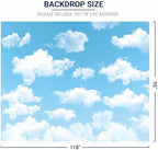 Allenjoy 10x8ft Blue Sky White Cloud Backdrop for Newborn Spring Portrait Photography Pictures Kids Children World Travel Aviator Birthday Party Decor Welcome Baby Shower Photo Shoot Background - Image 3