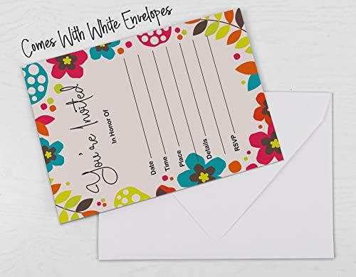 Pack of 30, You're Invited Invitations with Envelopes, Floral Invites for Your Wedding, Bridal Shower, Baby Shower, Birthday Invites Fill-in Style 5 X 7 Inches - Image 6