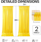 Yellow Satin Backdrop Curtains 2 Panels - Glitter Photo Drapes for Baby Shower, 10x10FT Shimmer Back Drop Cloth, Wrinkle Free for Birthday Graduation Party Wedding Background - Image 6