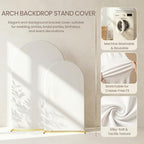 2 Pack Arch Backdrop Stand and Cover Sturdy 7.2FT ＆ 6FT Gold Metal Gold Metal Frame Balloon Arch Stand Set for Wedding Birthday Graduation Party Baby Shower Backdrop Decoration - Image 4