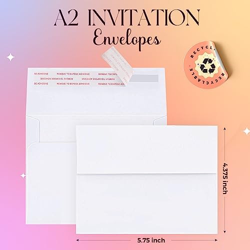 ACSTEP 3000PACK A2 Envelopes White 4.375x5.75 Envelopes Self Seal for Greeting Cards, Wedding, Invitations, RSVP cards, Thank You Note Cards, Notice, and Announcements. - Image 2