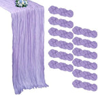 12 Pack Lavender Purple Cheesecloth Table Runner 10Ft 23 x 120 Inch by RestfulGlow