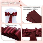 MDS® Pack of 25 Satin Chair Sashes for Wedding & Events – Maroon - Image 5
